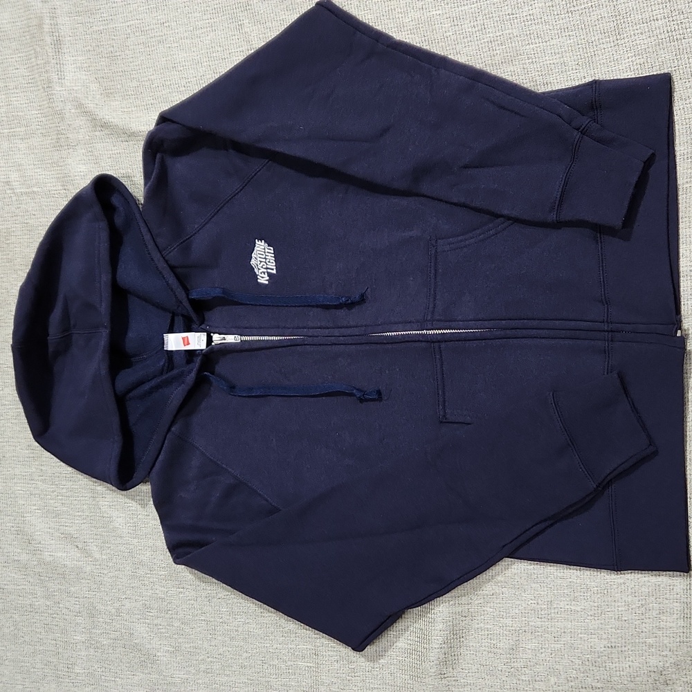 Vintage Y2K Keystone Light Embroidered Hanes Zipper Hoodie - Size Medium